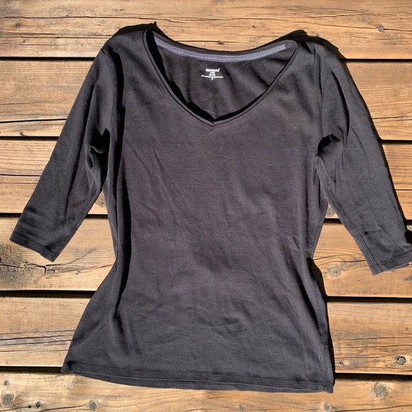 Seg’ments 3/4 Sleeves Black Shirt - Picture 2 of 5